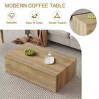 Modern MDF Coffee Table, Light Wood Color Texture Patterns, Stylish Design, 39.3*23.6*12