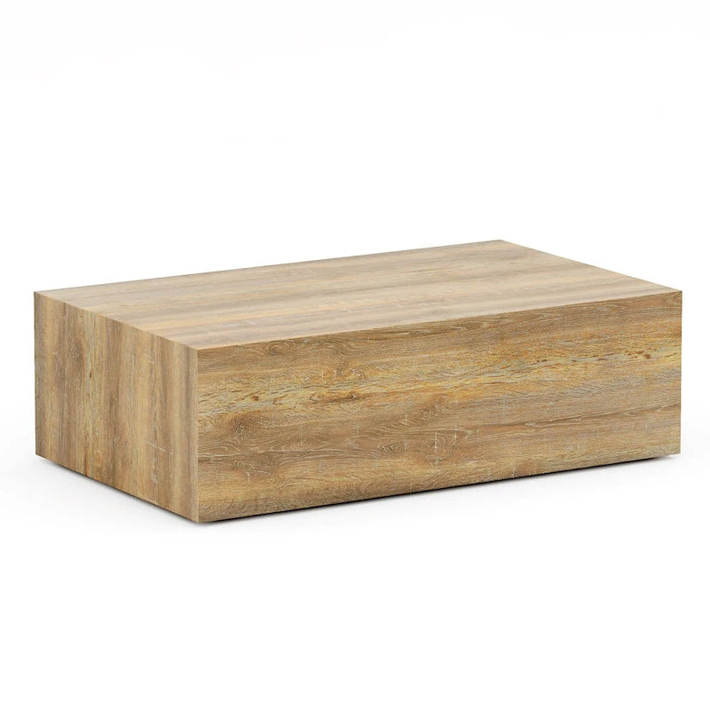 Modern MDF Coffee Table, Light Wood Color Texture Patterns, Stylish Design, 39.3*23.6*12