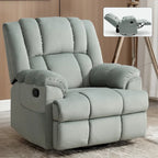 Manual Recliner Chair with Rocker and Swivel in Fabric for Living Room