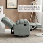 Manual Recliner Chair with Rocker and Swivel in Fabric for Living Room
