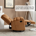 Manual Recliner Chair with Rocker and Swivel in Fabric for Living Room