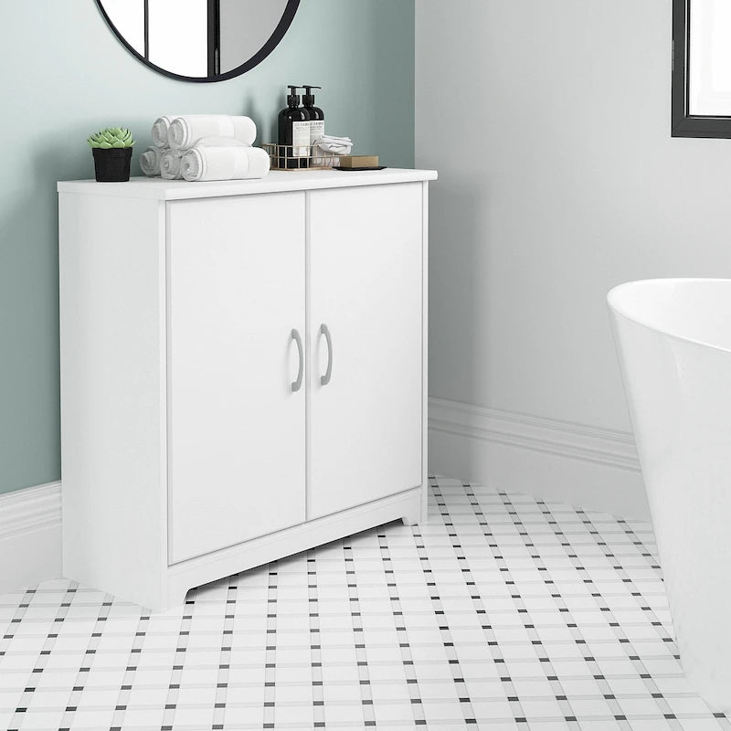 Cabot Small Bathroom Storage Cabinet with Doors by Bush Furniture