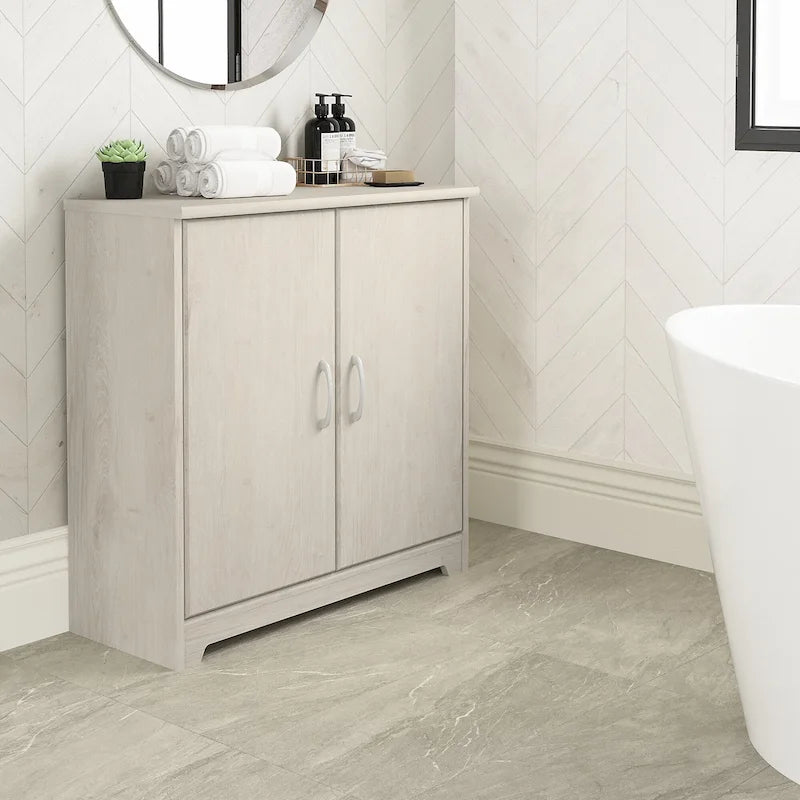 Cabot Small Bathroom Storage Cabinet with Doors by Bush Furniture