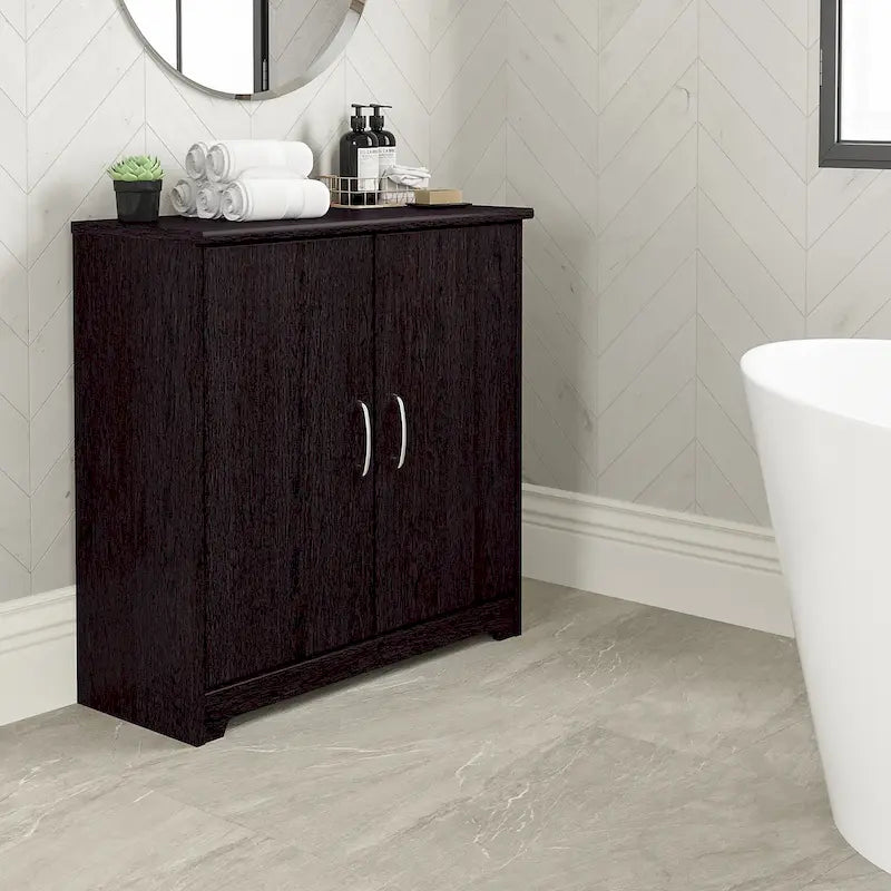 Cabot Small Bathroom Storage Cabinet with Doors by Bush Furniture