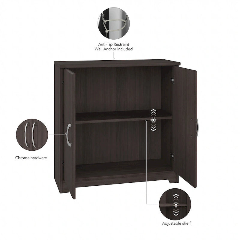 Cabot Small Bathroom Storage Cabinet with Doors by Bush Furniture