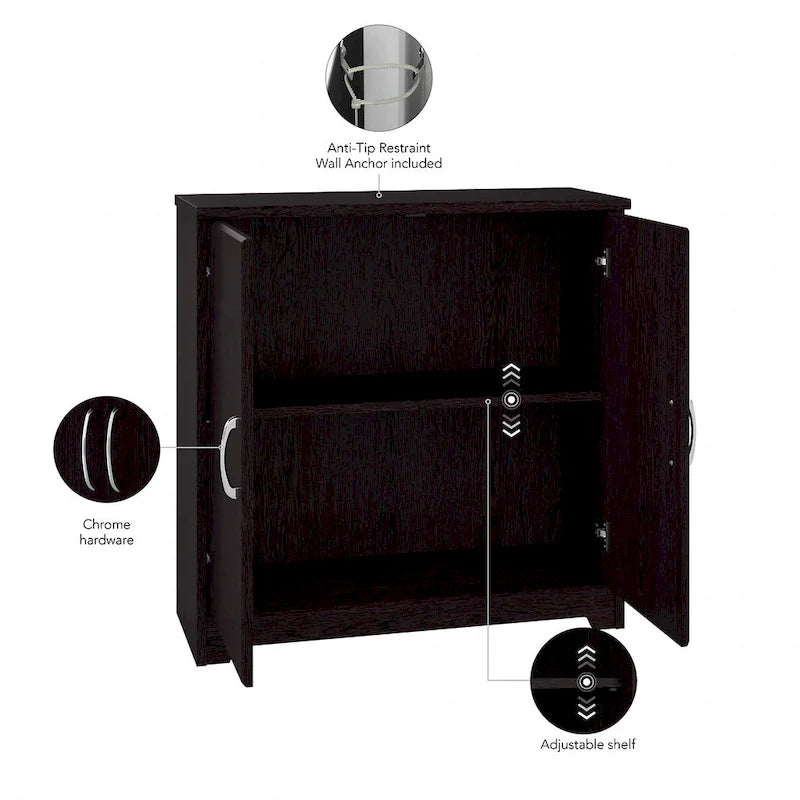 Cabot Small Bathroom Storage Cabinet with Doors by Bush Furniture