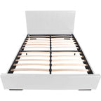 HomeRoots White Faux Leather King Bed Frame