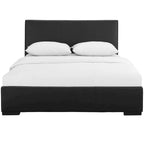 HomeRoots Black Faux Leather King Bed Frame