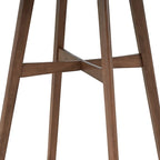 31.5 Modern Round Bar Table with Solid Wood Legs and Reinforced Crossbar, Suitable for Bar, Caf, Kitchen, Living Room