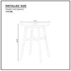 31.5 Modern Round Bar Table with Solid Wood Legs and Reinforced Crossbar, Suitable for Bar, Caf, Kitchen, Living Room