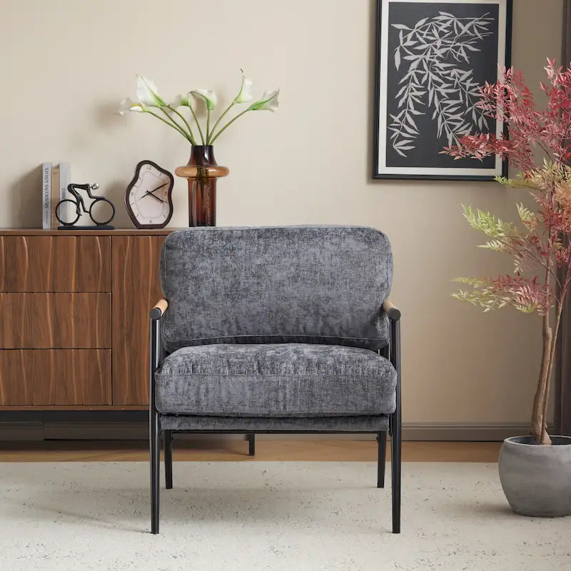 Varsts Modern Upholstered Accent Chair with Wood Frame, Emerald by Christopher Knight Home