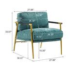 Varsts Modern Upholstered Accent Chair with Wood Frame, Emerald by Christopher Knight Home