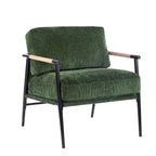 Varsts Modern Upholstered Accent Chair with Wood Frame, Emerald by Christopher Knight Home