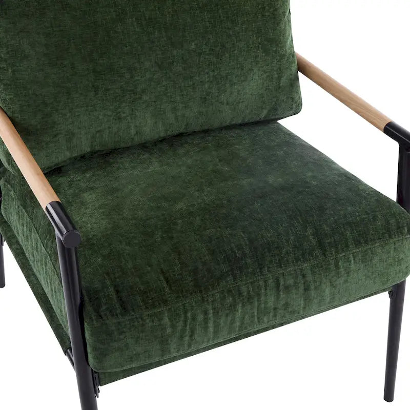 Varsts Modern Upholstered Accent Chair with Wood Frame, Emerald by Christopher Knight Home