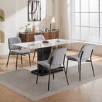 GDFStudio Modern Armless Upholstered Dining Chairs with Metal Legs