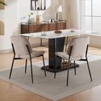 GDFStudio Modern Armless Upholstered Dining Chairs with Metal Legs