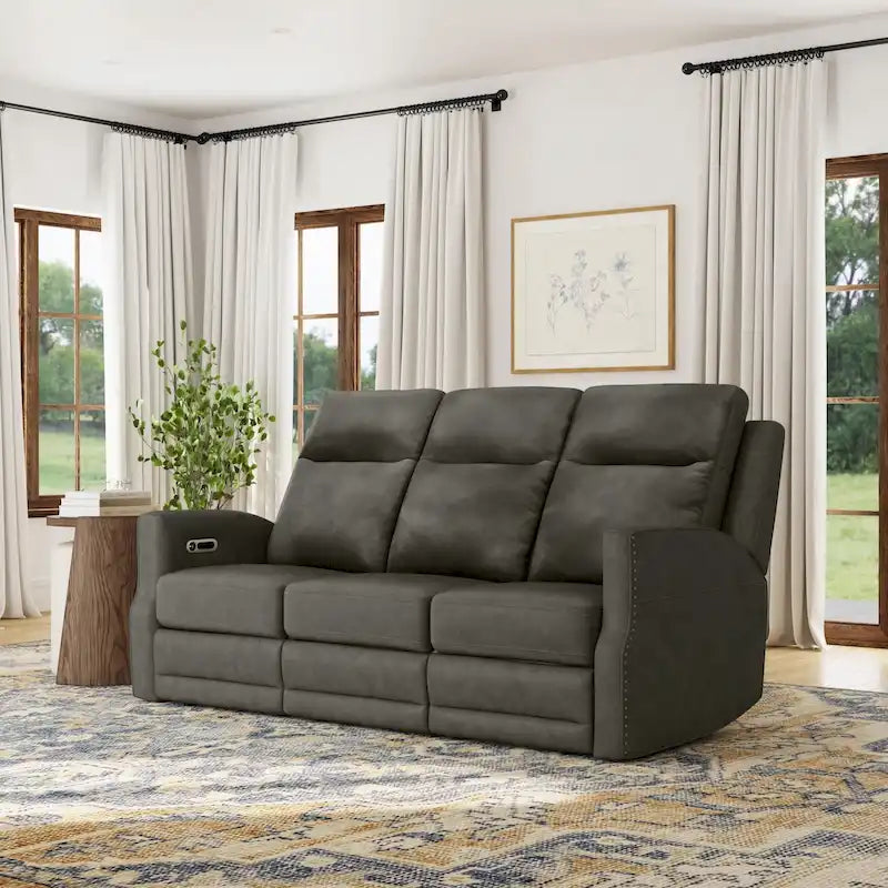Maxwellton Cedar Power Reclining Sofa with Power Headrests and Lumbar by Flexsteel
