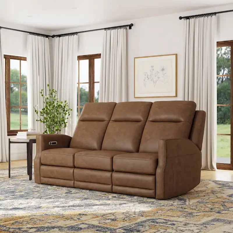 Maxwellton Cedar Power Reclining Sofa with Power Headrests and Lumbar by Flexsteel