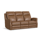 Maxwellton Cedar Power Reclining Sofa with Power Headrests and Lumbar by Flexsteel