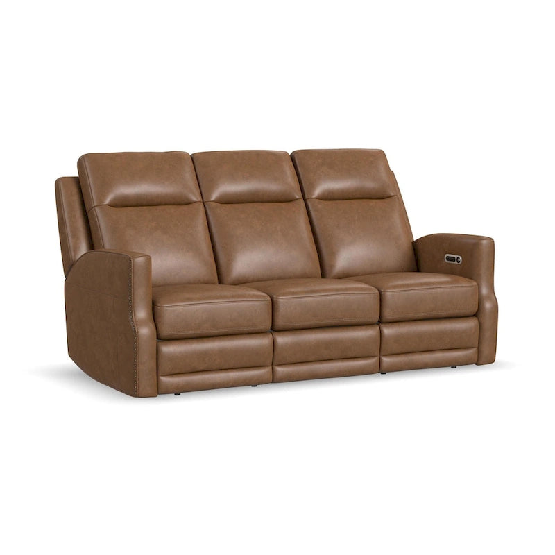 Maxwellton Cedar Power Reclining Sofa with Power Headrests and Lumbar by Flexsteel