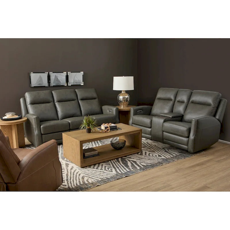 Maxwellton Cedar Power Reclining Sofa with Power Headrests and Lumbar by Flexsteel