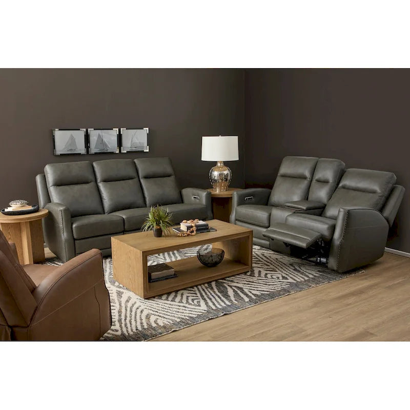 Maxwellton Cedar Power Reclining Sofa with Power Headrests and Lumbar by Flexsteel