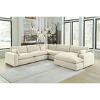 Signature Design by Ashley Elyza Ivory 5-Piece Sectional with Chaise - 135W x 135D x 36H