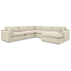 Signature Design by Ashley Elyza Ivory 5-Piece Sectional with Chaise - 135W x 135D x 36H