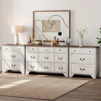 WAMPAT 116.5 W Large Farmhouse TV Stand for TVs up to 120, Entertainment Center with 15 Drawers