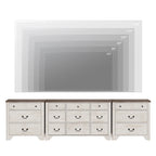 WAMPAT 116.5 W Large Farmhouse TV Stand for TVs up to 120, Entertainment Center with 15 Drawers