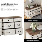 WAMPAT 116.5 W Large Farmhouse TV Stand for TVs up to 120, Entertainment Center with 15 Drawers