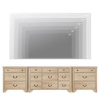 WAMPAT 116.5 W Large Farmhouse TV Stand for TVs up to 120, Entertainment Center with 15 Drawers