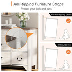 WAMPAT 116.5 W Large Farmhouse TV Stand for TVs up to 120, Entertainment Center with 15 Drawers