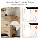WAMPAT 116.5 W Large Farmhouse TV Stand for TVs up to 120, Entertainment Center with 15 Drawers