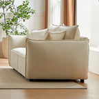 Linen 6-Seat Modular Sofa Set with 3+3 Seater Combo and Wooden Frame & 4 Pillows