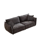 Linen 6-Seat Modular Sofa Set with 3+3 Seater Combo and Wooden Frame & 4 Pillows