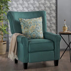 Roomfitters Manual Standard Recliner, Comfortable Lounge Chair for Living Room, Bedroom, Teal