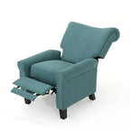 Roomfitters Manual Standard Recliner, Comfortable Lounge Chair for Living Room, Bedroom, Teal