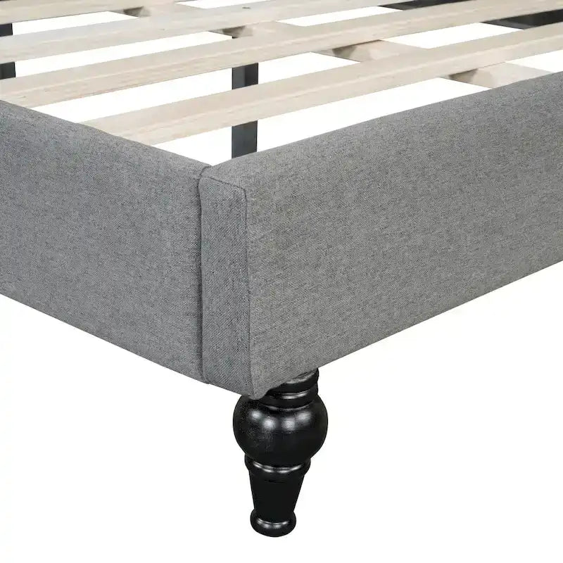 Full L-Shaped Daybed with Wood Legs