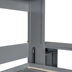 Queen Mounted Murphy Bed with Lift, Storage Cabinets & Convertible Desk