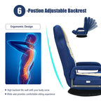 360-Degree Swivel Gaming Floor Chair with Foldable Adjustable Backrest