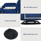 360-Degree Swivel Gaming Floor Chair with Foldable Adjustable Backrest