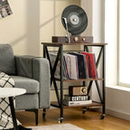 Costway 3-tier Rolling Turntable Stand Vinyl Record Storage Shelf with - See Details