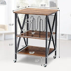 Costway 3-tier Rolling Turntable Stand Vinyl Record Storage Shelf with - See Details
