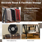 Costway 3-tier Rolling Turntable Stand Vinyl Record Storage Shelf with - See Details