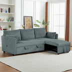 Modern Fabric Sleeper Sectional with USB and 2 pillows