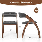 Gymax Dining Chair Set of 4 w/ Padded Cushion Curved Back Arched
