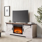 Farmhouse Fireplace TV Stand for 75 TV, Rustic Entertainment Center
