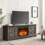 Farmhouse Fireplace TV Stand for 75 TV, Rustic Entertainment Center