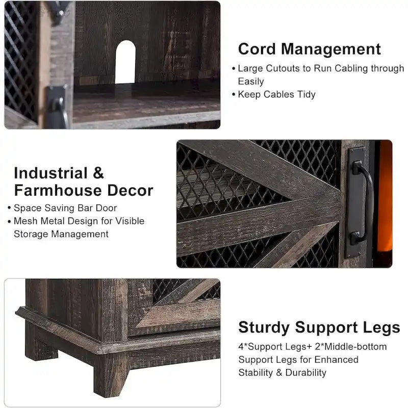 Farmhouse Fireplace TV Stand, Entertainment Center, TV Console